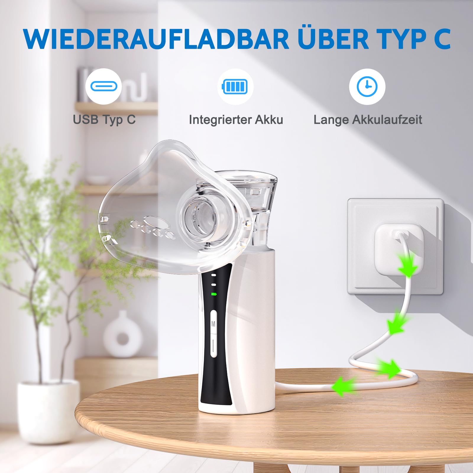 Cichy nebulizator dla całej rodziny Idealny do domu i w podróży | Miękka, wygodna konstrukcja z maskami dla dorosłych i dzieci