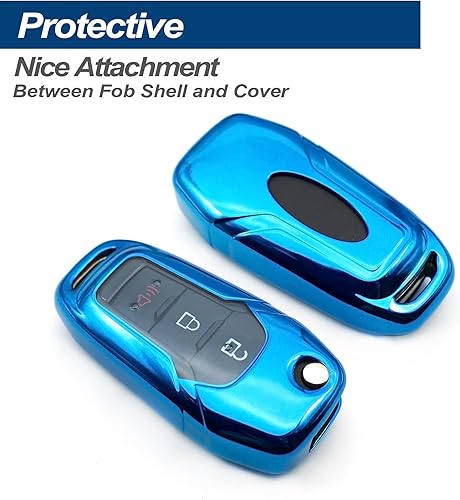 Miniatura 3 de Funda para llavero de TPU compatible con Flip Ford Maverick F-150 F-250 F-350 F-450 F-550 Super Duty Lightning Ranger Bronco Expedition Escape