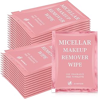 150 pcs Makeup Remover Wipes Bulk Individually Wrapped Makeup Wipes Single Remover Cloth Facial Cleansing Pads for Mascara Lipstick Oil Dirt Face Skin Travel Hotel(Pink)