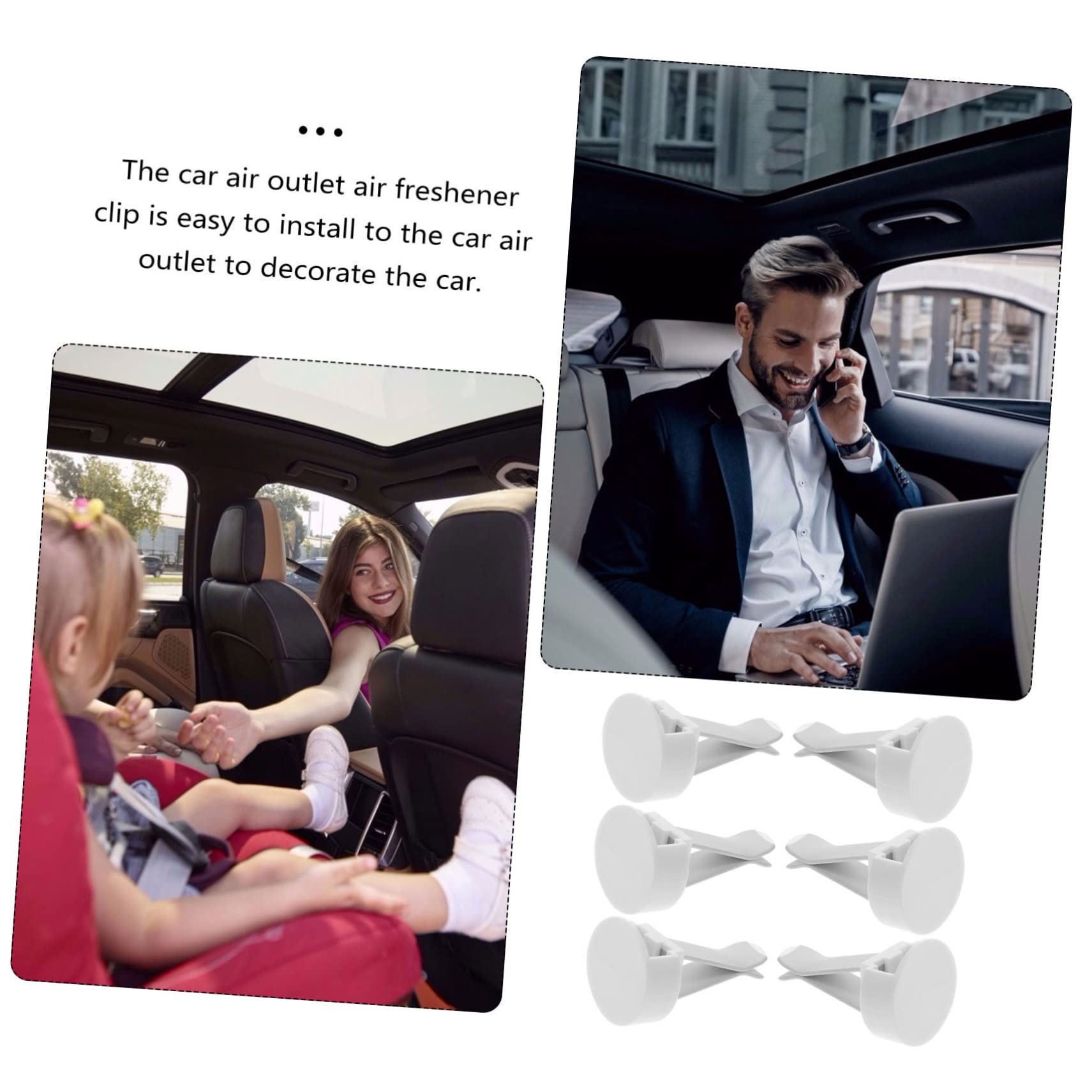 Clip per Bocchetta Auto 100 Pezzi Metallo e Plastica Bianco | Kit per Uscita Aria, per DIY e Decorazione Auto, Lavorazione Affidabile, Non Facile da Rompere