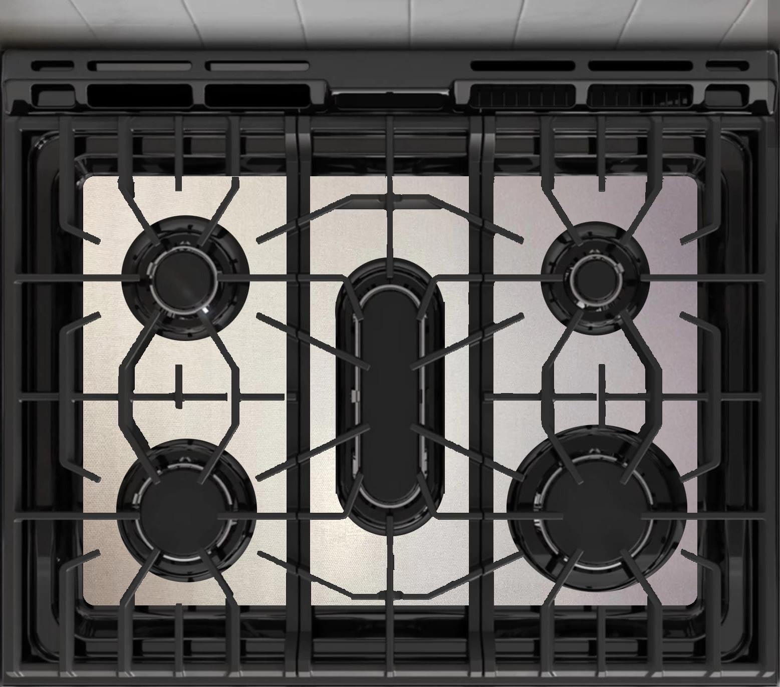 Stove Top Protector for Frigidaire Frigidaire Gallery Gas Range Stove, Custom Fit Ultra Thin Reusable Burner Splatter Spill Guard Protective Cover Liner in Silver - FCFG3083AS