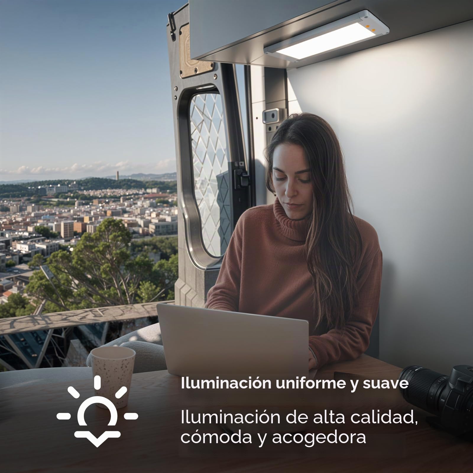 acegoo 12V Luz de Techo LED Autocaravana 11W Regulable Aluminio Panel Lámpara 3CCT 3000K/4500/6500K para Camper Caravana Barco Furgoneta Yate Interior, 1180lm 32,5X14,5cm