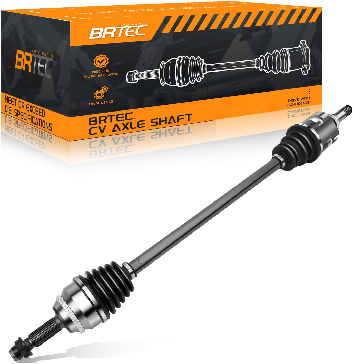BRTEC Front CV Axle Shaft Assembly Compatible with Toyota Corolla Matrix 2003-2008, Pontiac Vibe 2003-2008 - L4 1.8L Passenger Side, 66-5220