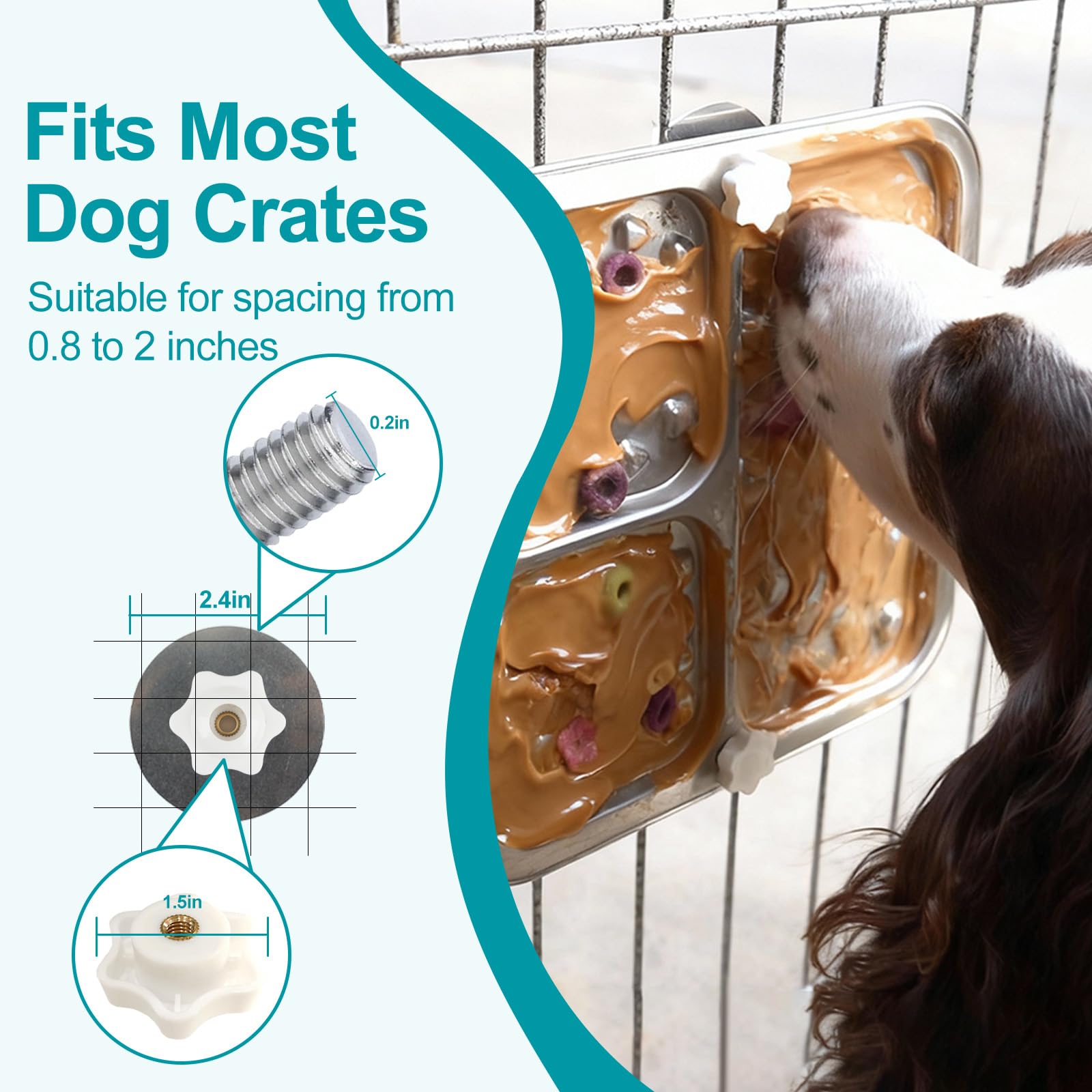 Leckmatte aus Edelstahl für Hunde und Katzen, kaufest, langsamer Futterspender mit Saugnäpfen und Kistenhalterung, drei strukturierte Zonen für ruhiges Füttern und den täglichen Gebrauch, 2 Stück