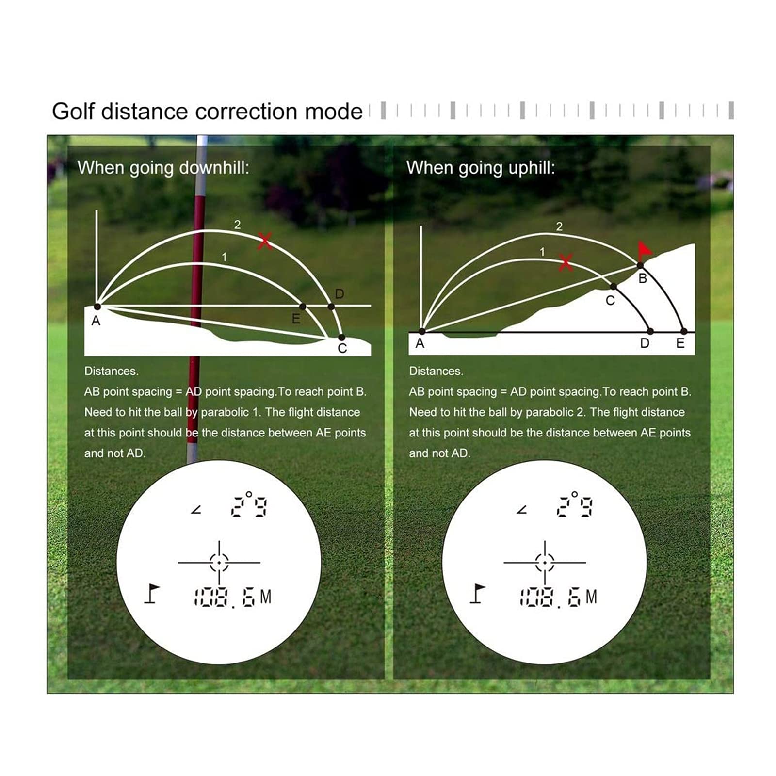 Dalmierz golfowy, dalmierz laserowy z akumulatorem 450M, cyfrowy szukacz monokularowy Golfs Telescope, kąt, prędkość, wysokość, odległość