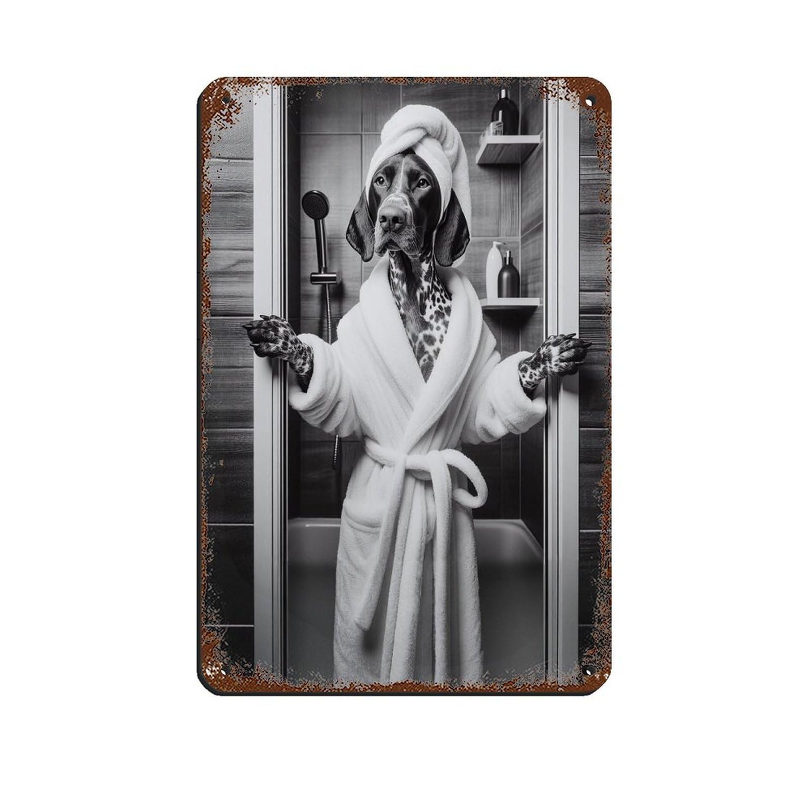 Lxwnze 20L X 30W Cm German Shorthaired Pointer (2) Tin Sign Vintage Metal Pub Club Cafe Bar Home Wall Art Decoration Poster Retro 8X12inch(20X30cm)