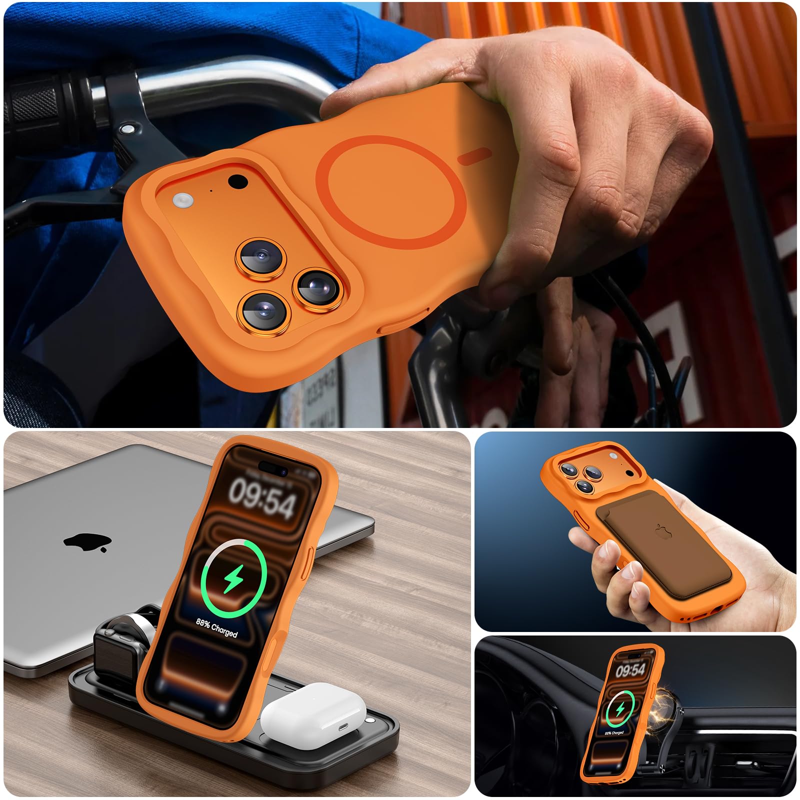 Funda magnética para iPhone 17 Pro Max, silicona gruesa, color