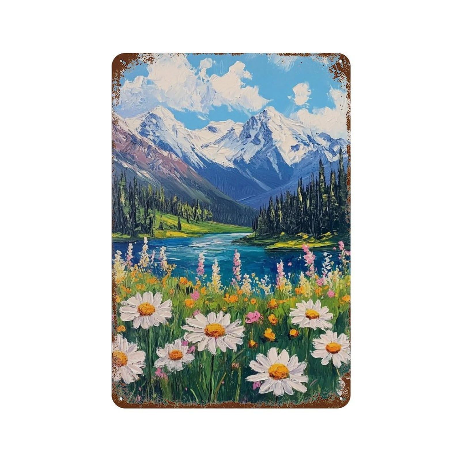 YHGERTKU Valley Bloom Serenity (1) Wall Art Retro Iron Vintage Metal Tin Sign Poster Modern Decor for Living Rooms Gift 30x20cm