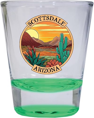 Miniatura 6 de R and R Imports Scottsdale Arizona Design A Souvenir - Vaso de chupito redondo transparente de 1.5 onzas