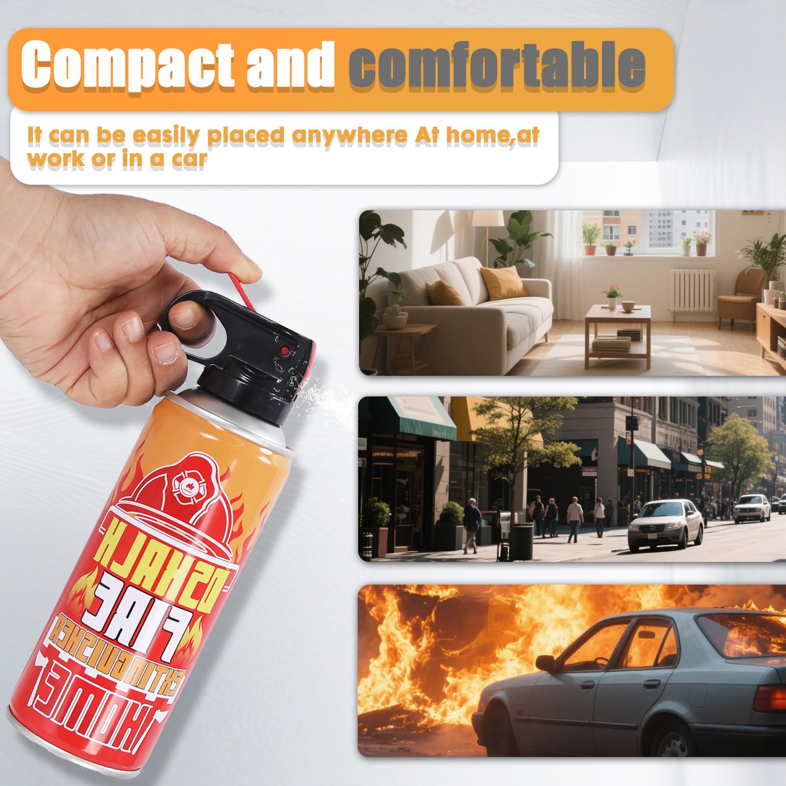 2PCS Mini Fire Extinguishers for Vehicle & Home & Kitchen- Small Portable Car Fire Extinguisher Kit with Brackets - Stay Safe Emergency Suppression for Motorcycle & RV & Kitchen