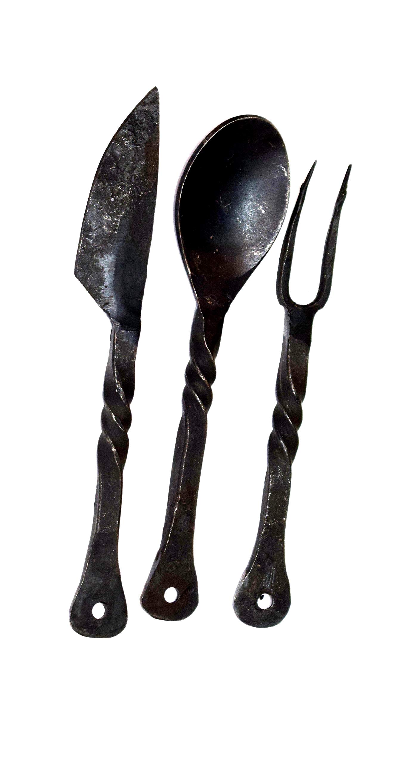 OLD MEMORIES GALLERY Medieval Eating Utensil Set (Knives, Cutlery, Iron Spoon) Nautical Decor