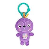 Bright Starts Jingle Joy Reach & Rattle Toy for Stroller – Purple Sloth with Chime Sounds - Unisex, Newborn +