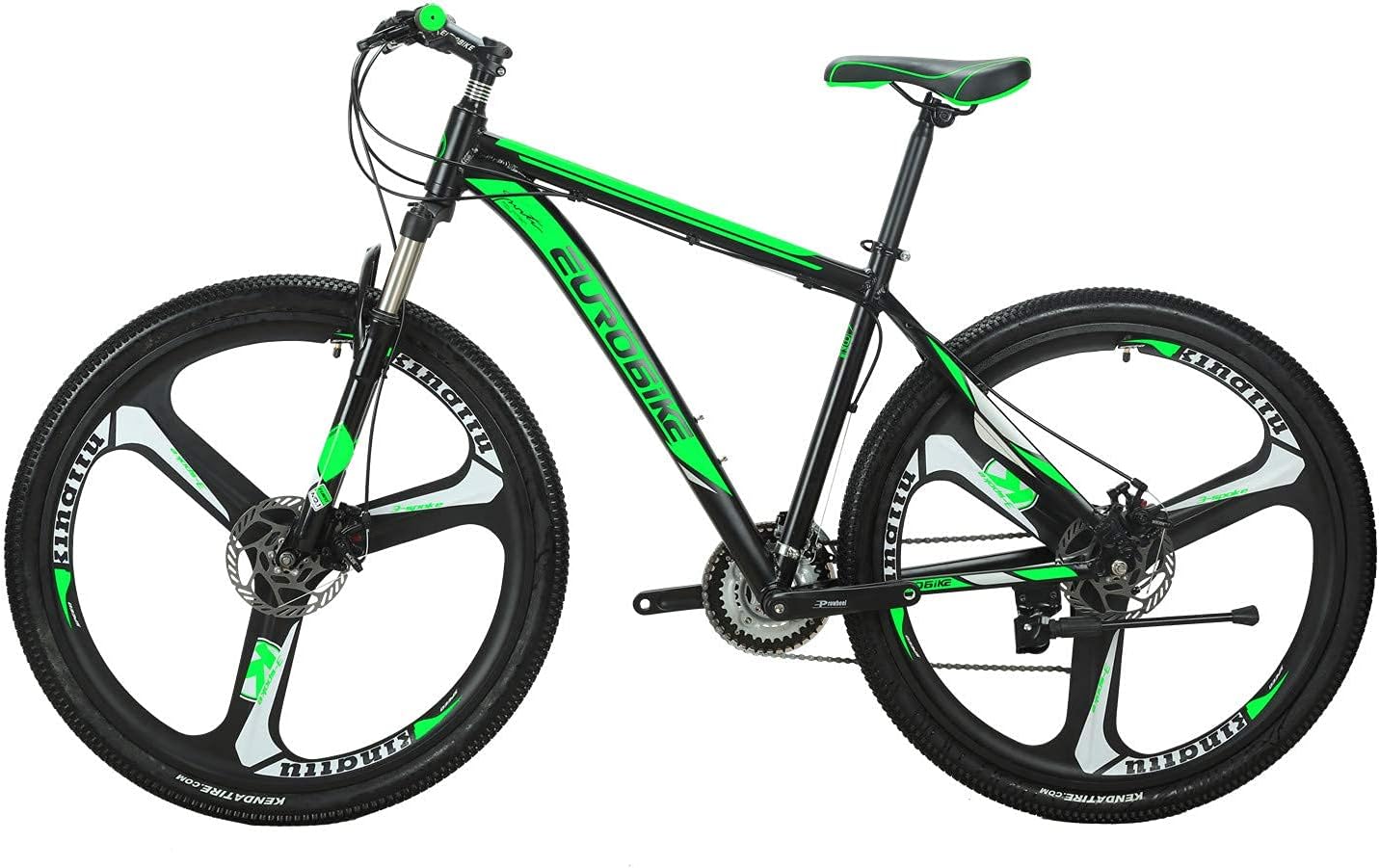 Eurobike X9 Aluminum Frame Mountain Bike 21 Speed 29 Inches 3 Spoke Wheels Dual Disc Brake Mountain Bicycle Blackgreen : Everything Else
