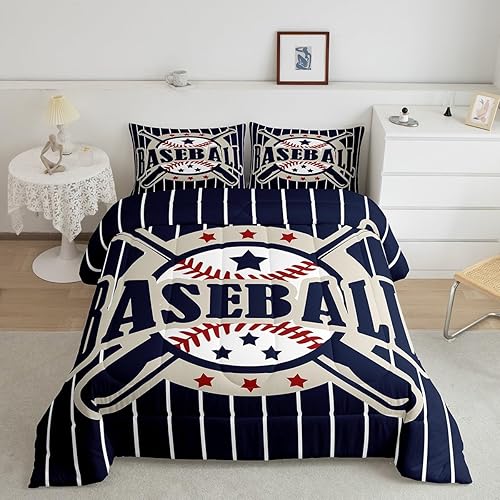 Miniatura 26 de Castle Fairy Juego de ropa de cama de béisbol, tamaño matrimonial, juego de edredón de 3 piezas para niños, niños, adolescentes, decoración