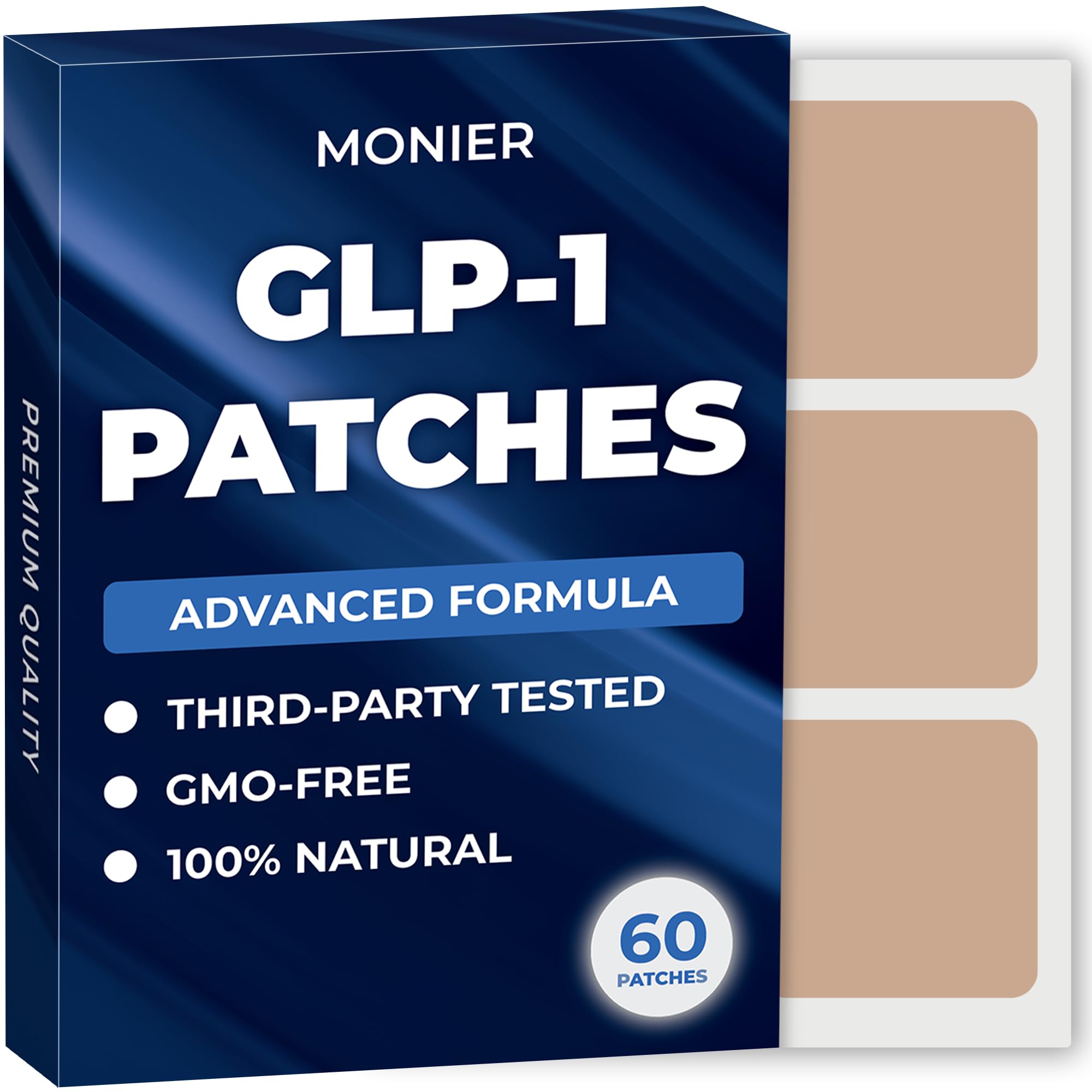 GLP-1 Patches for Women & Men | GLP1 Patch with Berberine, L-Glutamine, Garcinia Cambogia, Resveratrol | 60 Days Supply