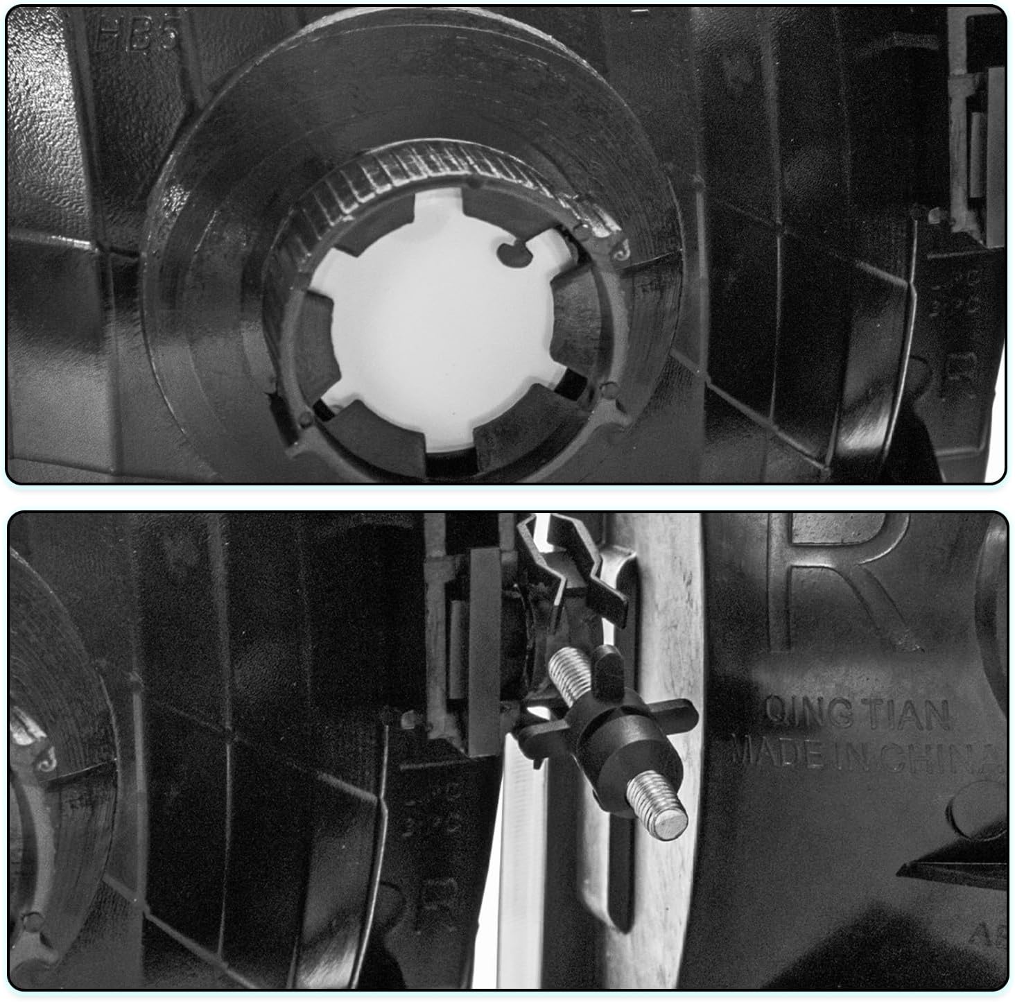 Headlight Assembly Fit for 1993 to 1997 Ford Ranger Headlamp w/Bulbs Passenger & Driver Side (Chrome Housing with Amber Reflector)