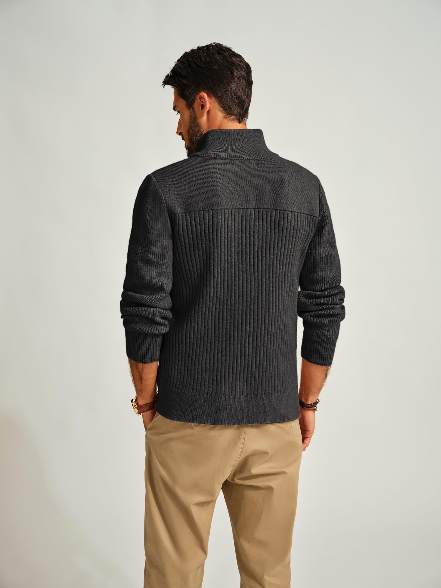 PJ PAUL JONES Strickjacke Herren mit Reissverschluss und Stehkragen Cardigan Pullover