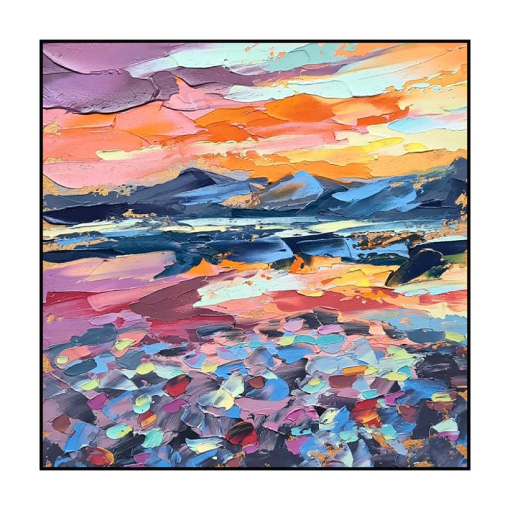 Peinture à l'huile de chien bleu abstraite en texture 3D pour salon moderne