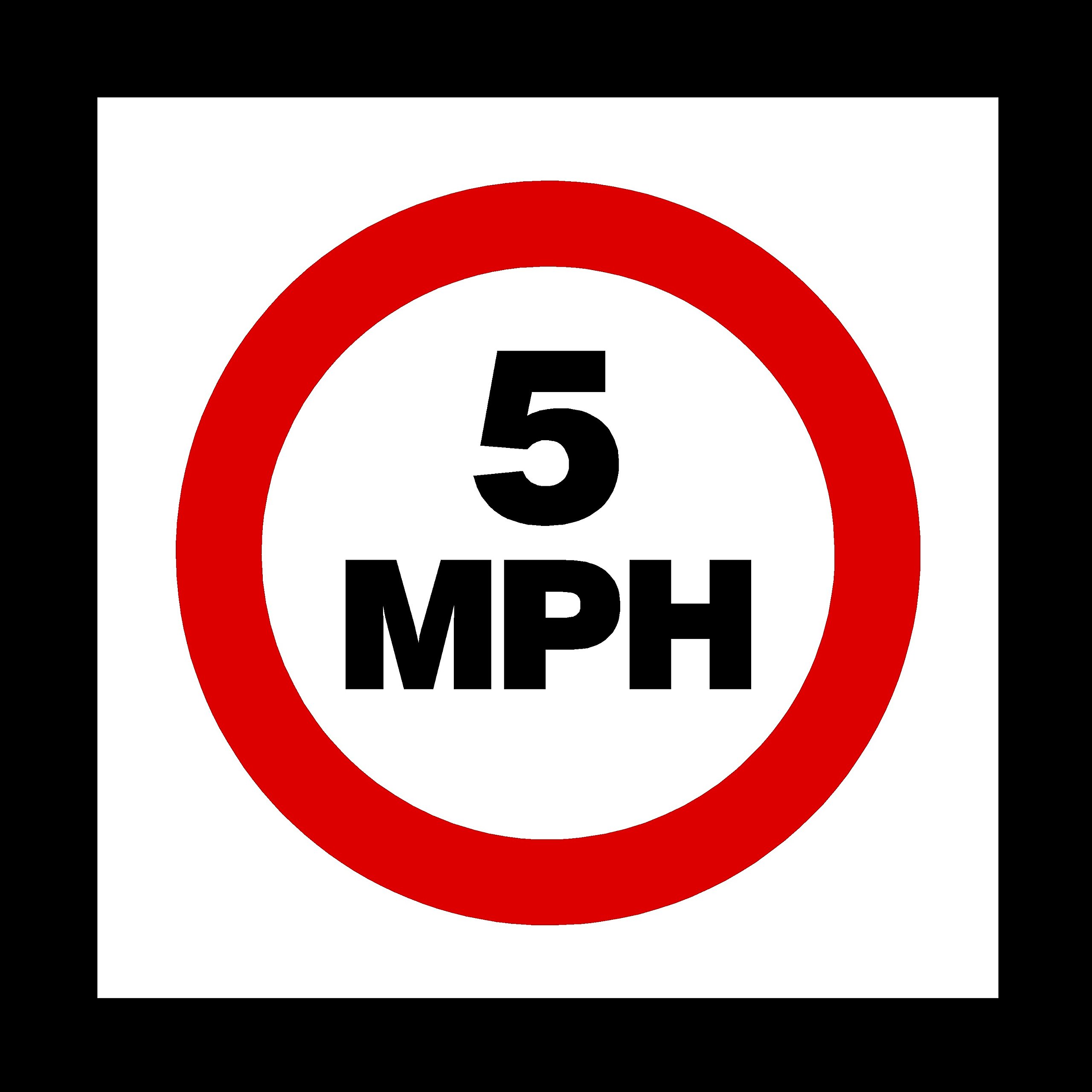 Ussp&S 5 Mph Speed Restriction Plastic Sign With Double Sided Fixing Tape - Slow Down/Residential/Business/Speed Limit (Misc39)