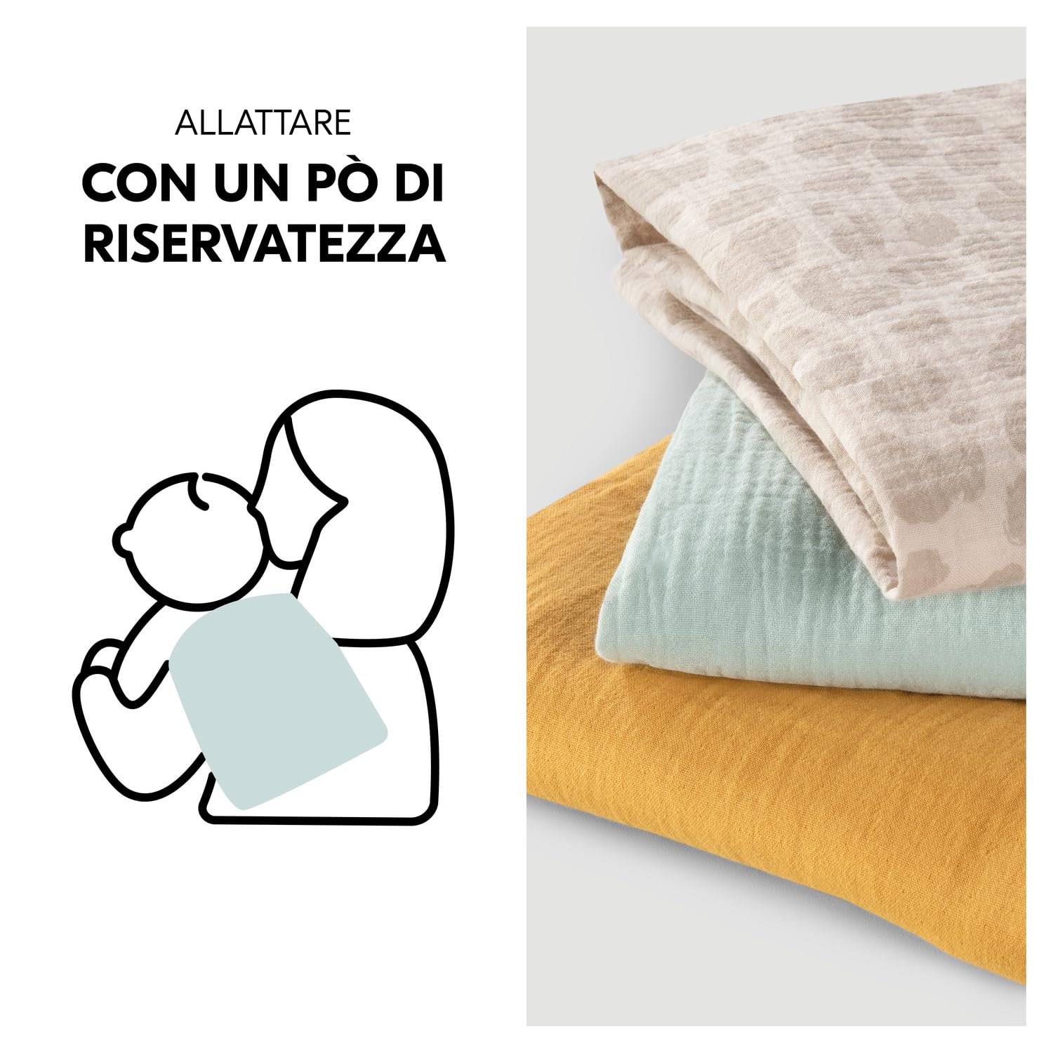Hauck Cuddle N Clean Set 3 Pezzi Mussole Neonato 80 x 80 cm 100% Cotone Traspirante