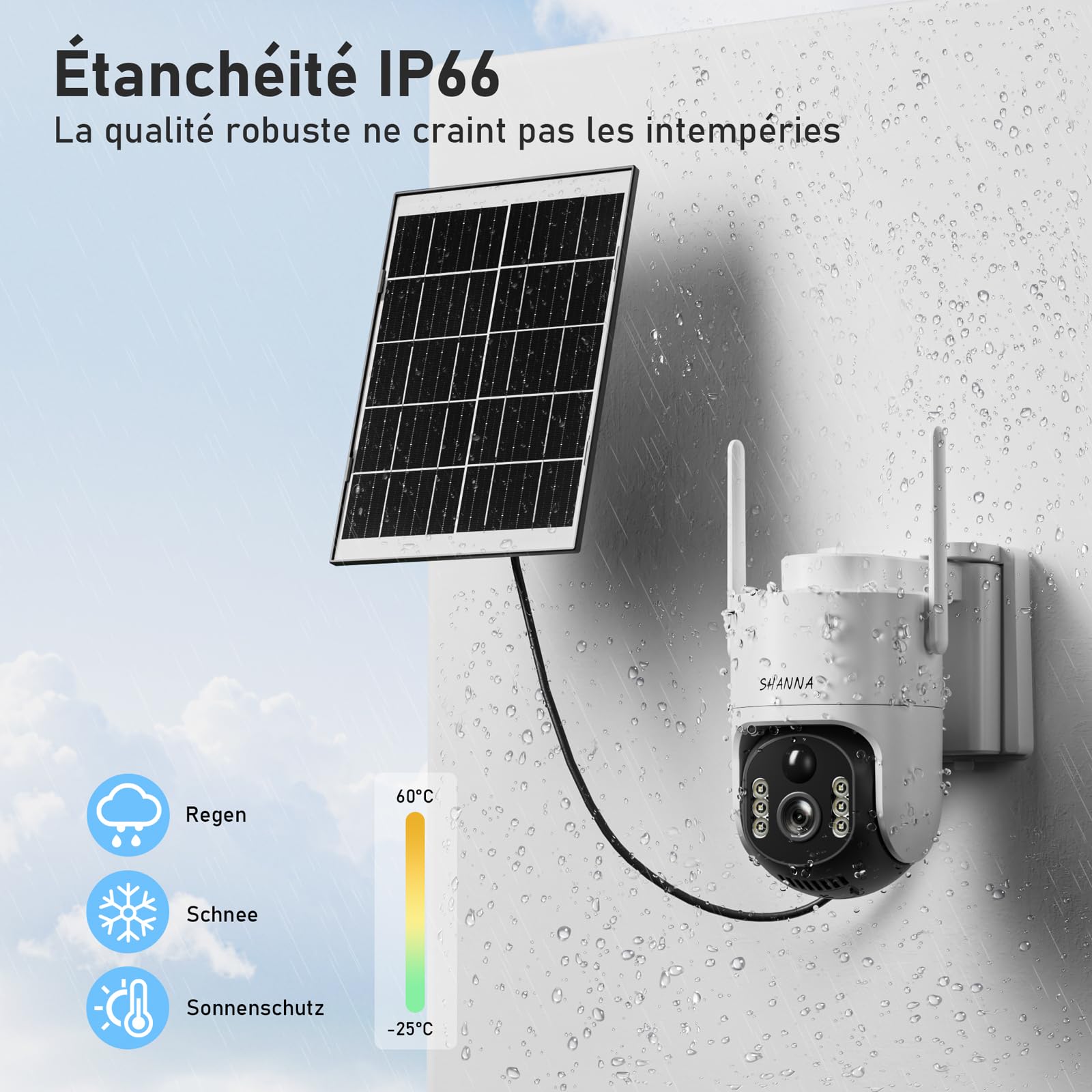 [5G & 2,4G] Camera Exterieur Sans Fil Solaire,Batterie 8000mAh et panneau solaire 7W,Camera Solaire Exterieur WiFi Sans Fil sur AI Détection Humaine,Vision Nocturne Couleur,Audio Bidirectionnel, Cloud