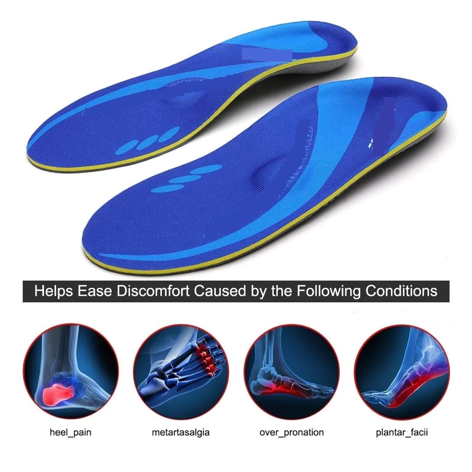 Solette Ortopediche Soletta di supporto for arco metatarsale Inserto ortopedico plantare, piedi piatti Solette ortopediche Sneaker atletica Suola con cuscino for tallone