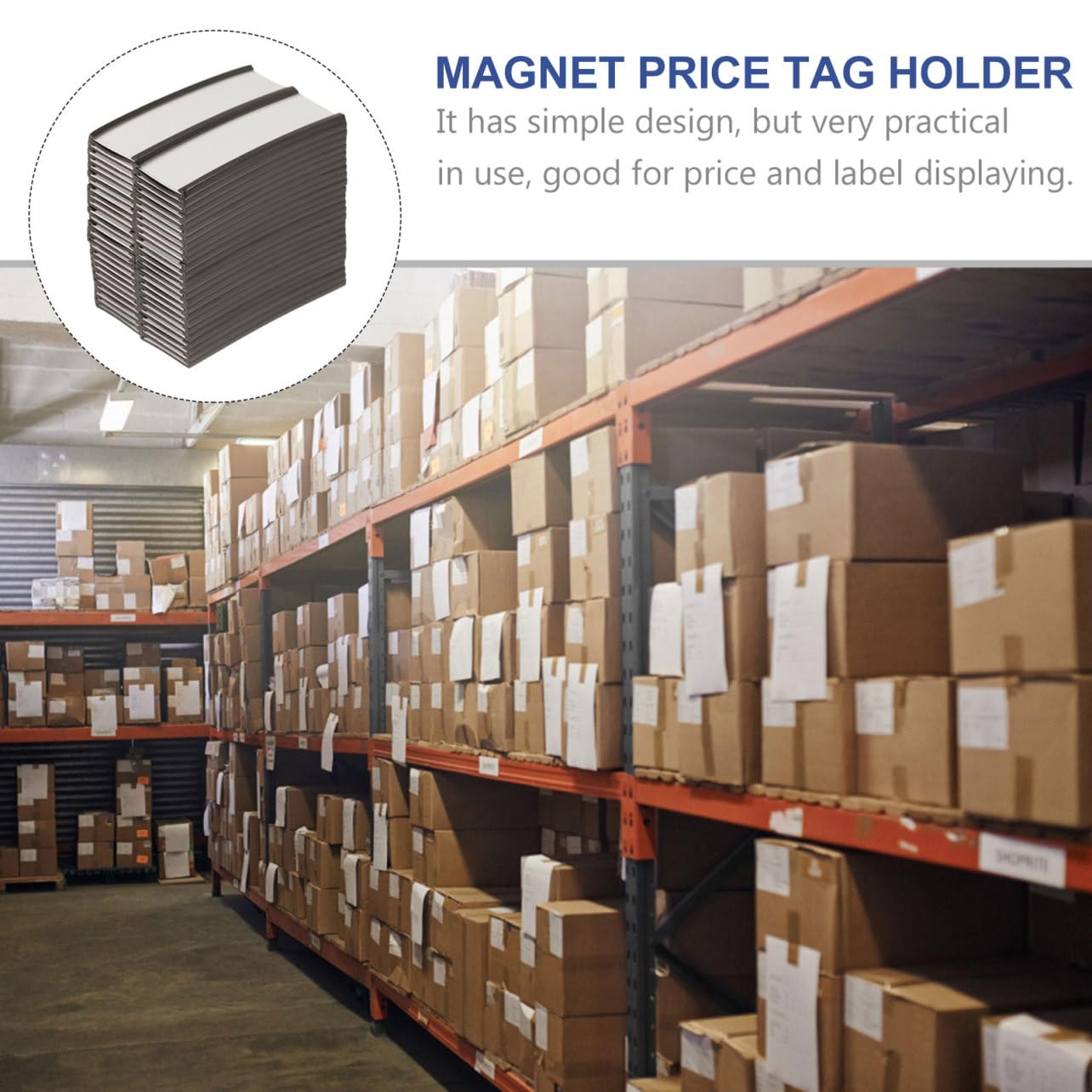 Clip Magnetico per Cartellini Prezzo 50 Pezzi Nero per Scaffali | Carta Sostituibile, Uso Industriale e Display Prezzo, Installazione Pratica