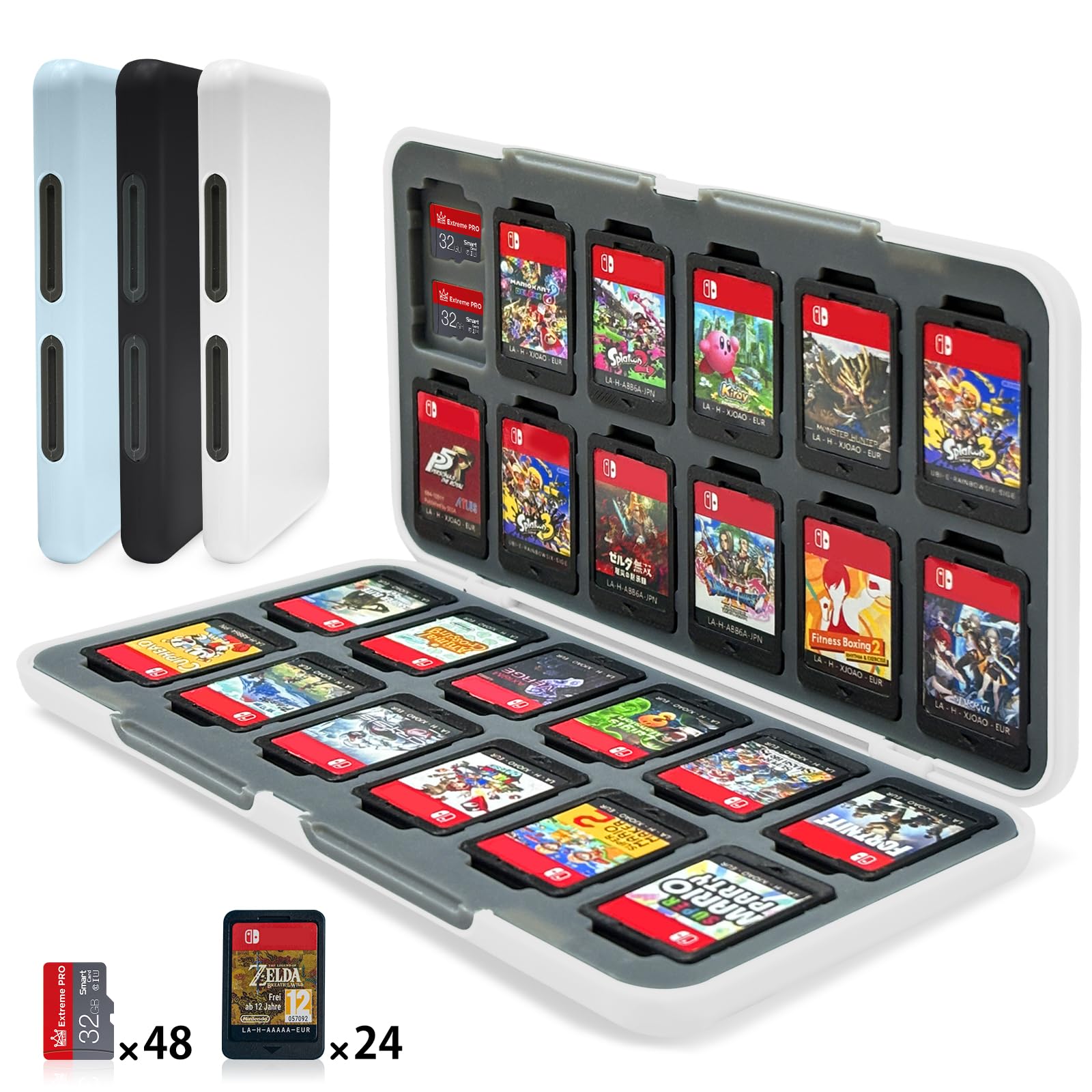 Switch本体 &ケース2種& マインクラフト &SDカードセット Nintendo Switch専用カードケース カードポケット24 マインクラフト