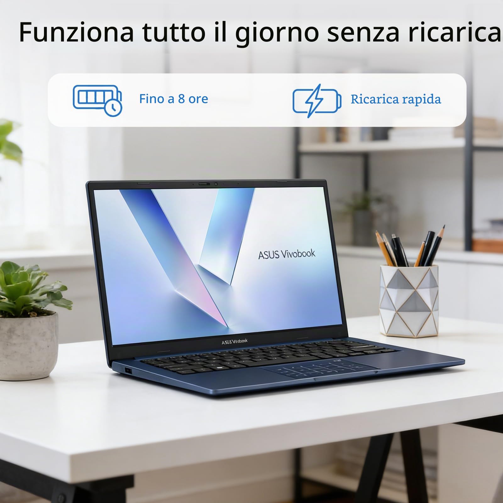 ASUS VIVOBOOK 16 F1605VAPBF SILVER 16" 1920X1200, INTEL CORE ULTRA 9 270H, 16 GB DDR5, SSD 1 TB NVME, WINDOWS 11, WIFI 6, WEBCAM FHD IR, HDMI 1.9 KG, GARANZIA TRE ANNI, NESSUN ALIMENTATORE