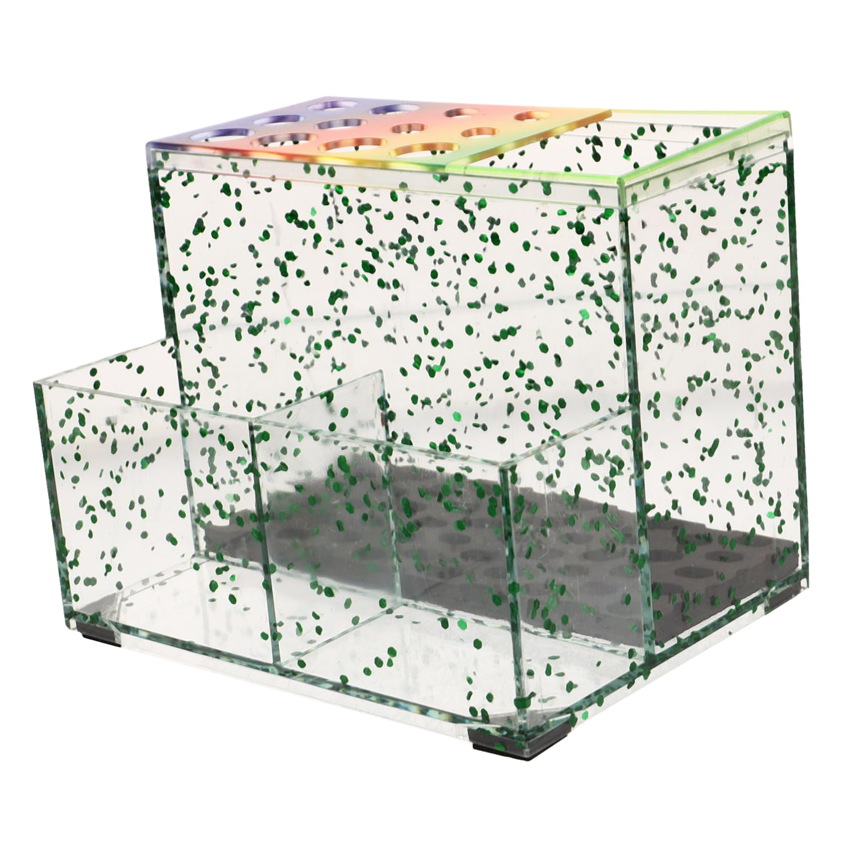 Beaupretty Grooming Comb Holder Organizer Hair Shears Storage Box for Stylist Anti-slip Tool Box 2 Compartments