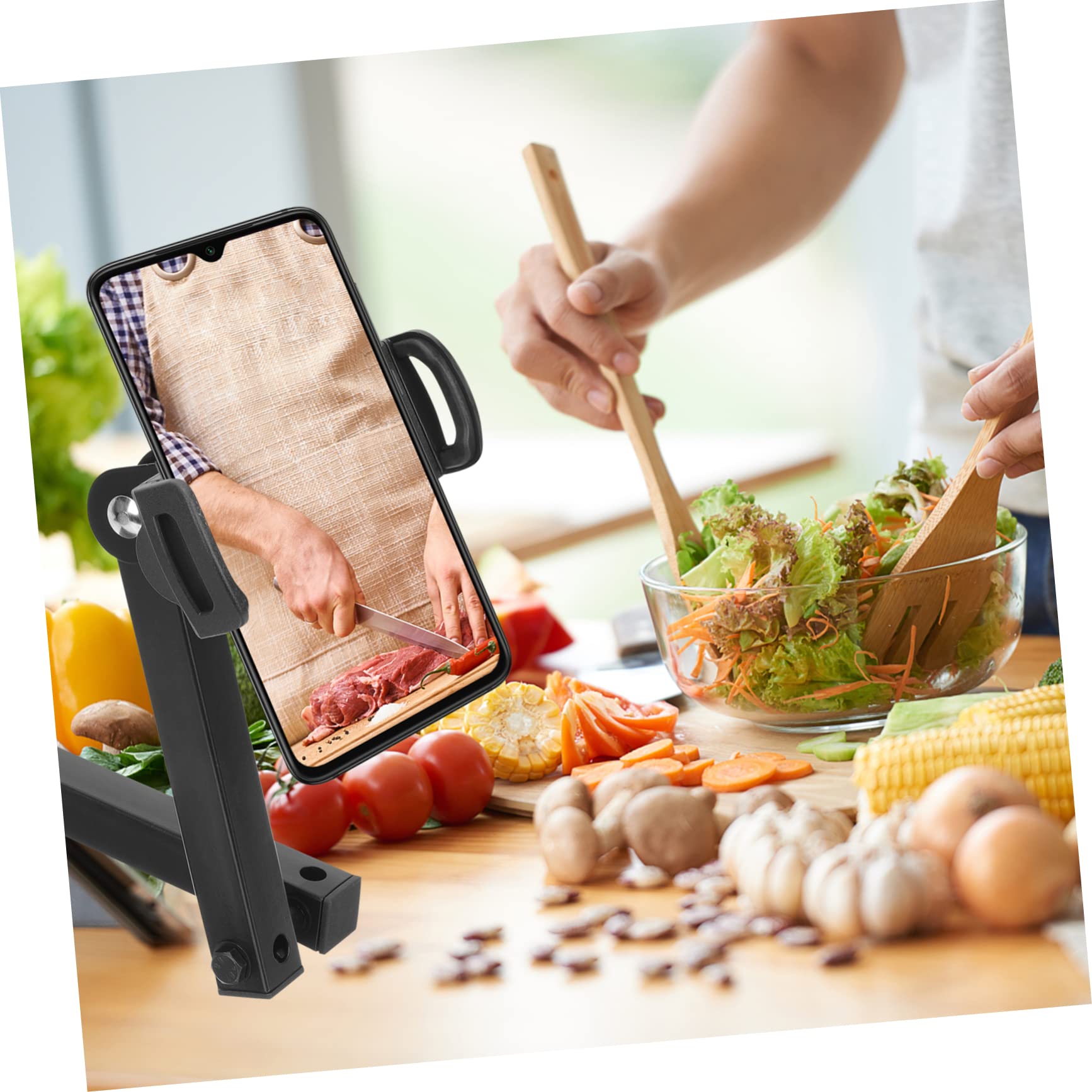 POPETPOP Supporto Da Muro Per Smartphone e Tablet Braccio Regolabile Multi-angolo Per Videochiamate e Streaming Porta Dispositivo Flessibile Per Casa e Ufficio