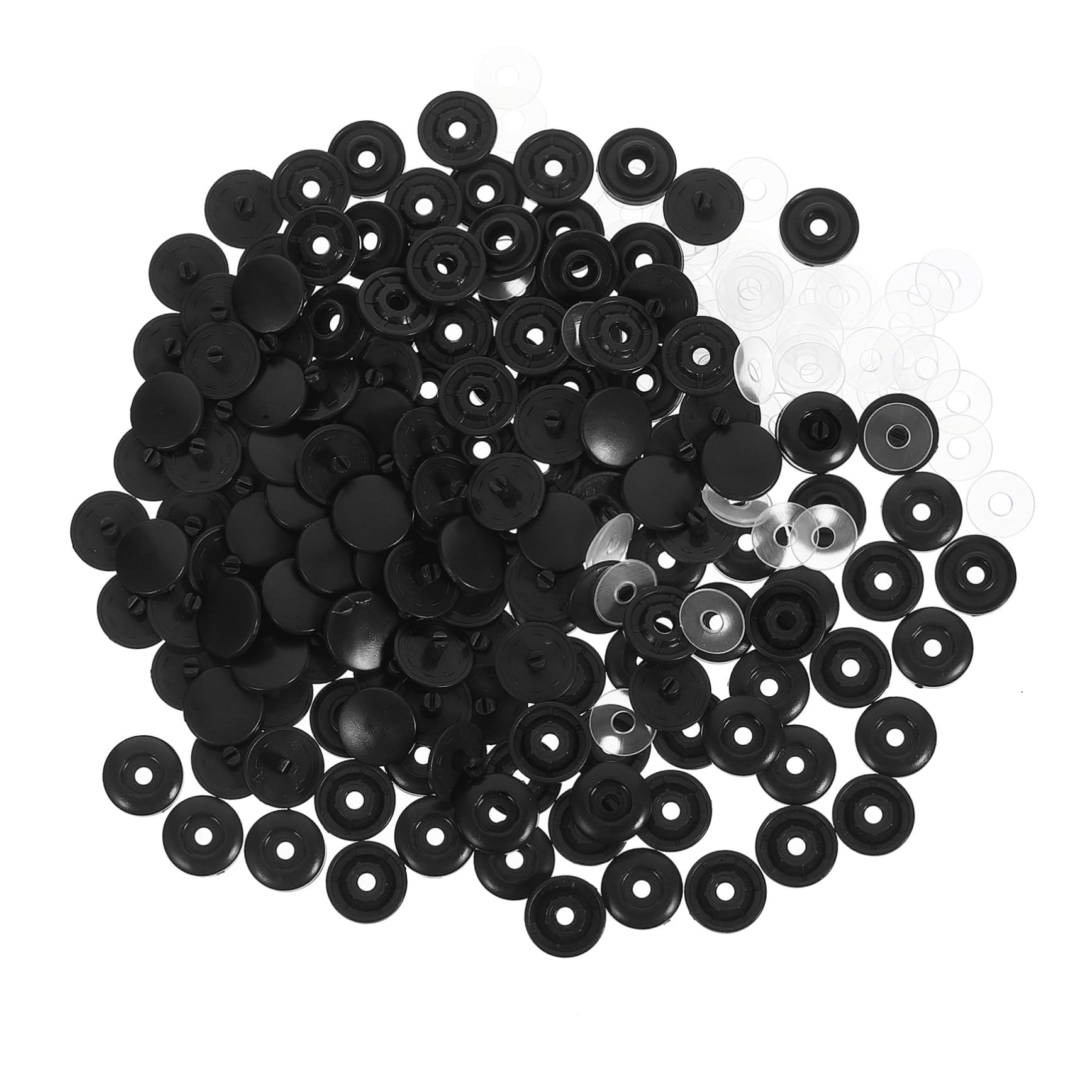 500juegos Botones Presión De Plástico Para Ropa y Manualidades Botones De Costura Para Bebés Accesorios De Diy Color Negro