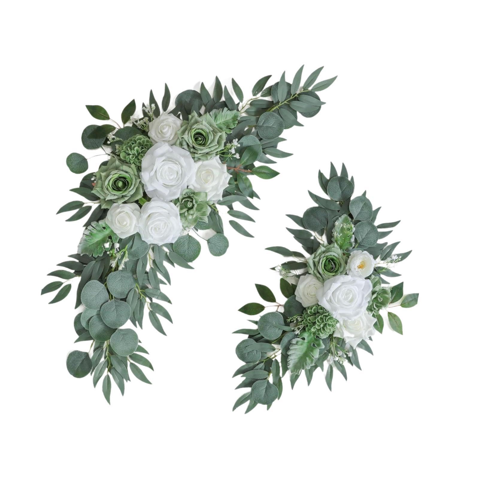2 Pezzi di Fiori Artificiali per Arco Nuziale, Composizione Floreale per Porta, Ghirlanda di Fiori di Seta, Resistente E Adatta per Ricevimento, Matri, Style C