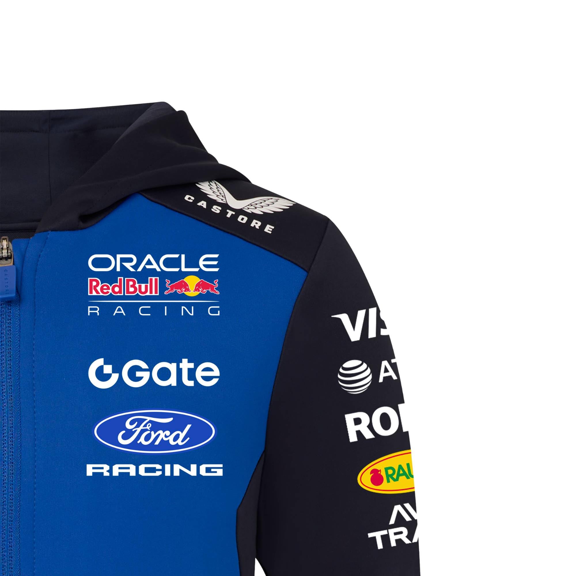 Red Bull ENERGY WEAR Oracle RB Racing Kinder Replica Zip Hoodie Blau | Offizieller Formel 1 Fanartikel - 91% Polyester, 9% Elastan - von - mit durchgehendem Reißverschluss - Kapuze