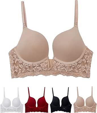 Nanier Damen Multiway BH - Deep U Push Up Mit Abnehmbaren Trägern Für Alle Anlässe