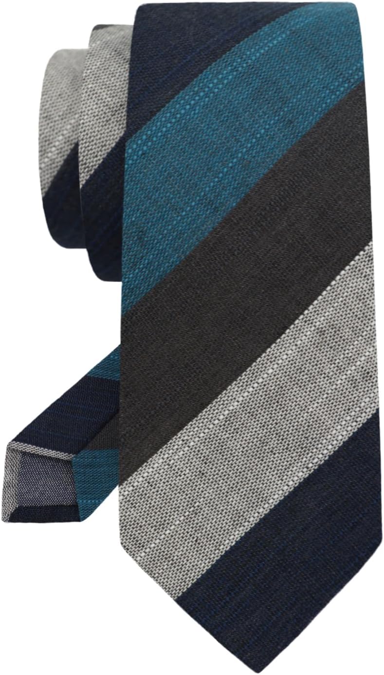 Luckyvestir Mens Ties 2.56'' Cotton Ties Plaid Striped Neckties for Men Business Graduation Wedding