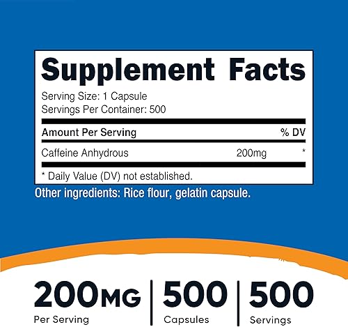 Miniatura 2 de Nutricost Píldoras con cafeína 4 lb por porción 1