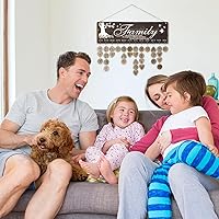 Vista 4 de Calendario de cumpleaños familiar, calendario de cumpleaños para colgar en la pared (16 x 5 pulgadas), calendario de madera DIY recordatorio