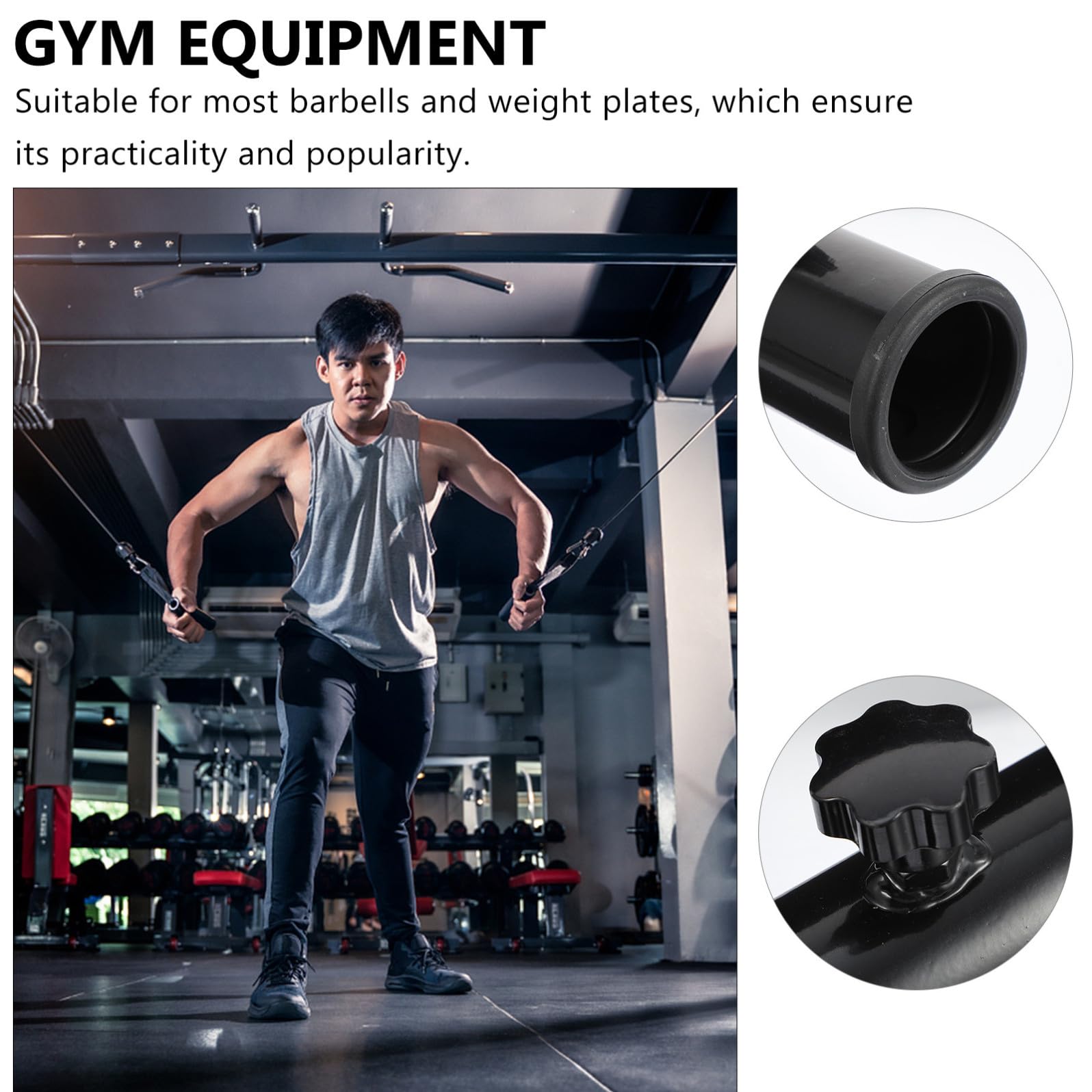 Fitness Grip per Bilanciere, 1 Pezzo, Acciaio Nero | Uso Casa e Palestra, Presa Confortevole, Struttura Heavy Duty, per Appassionati di Fitness