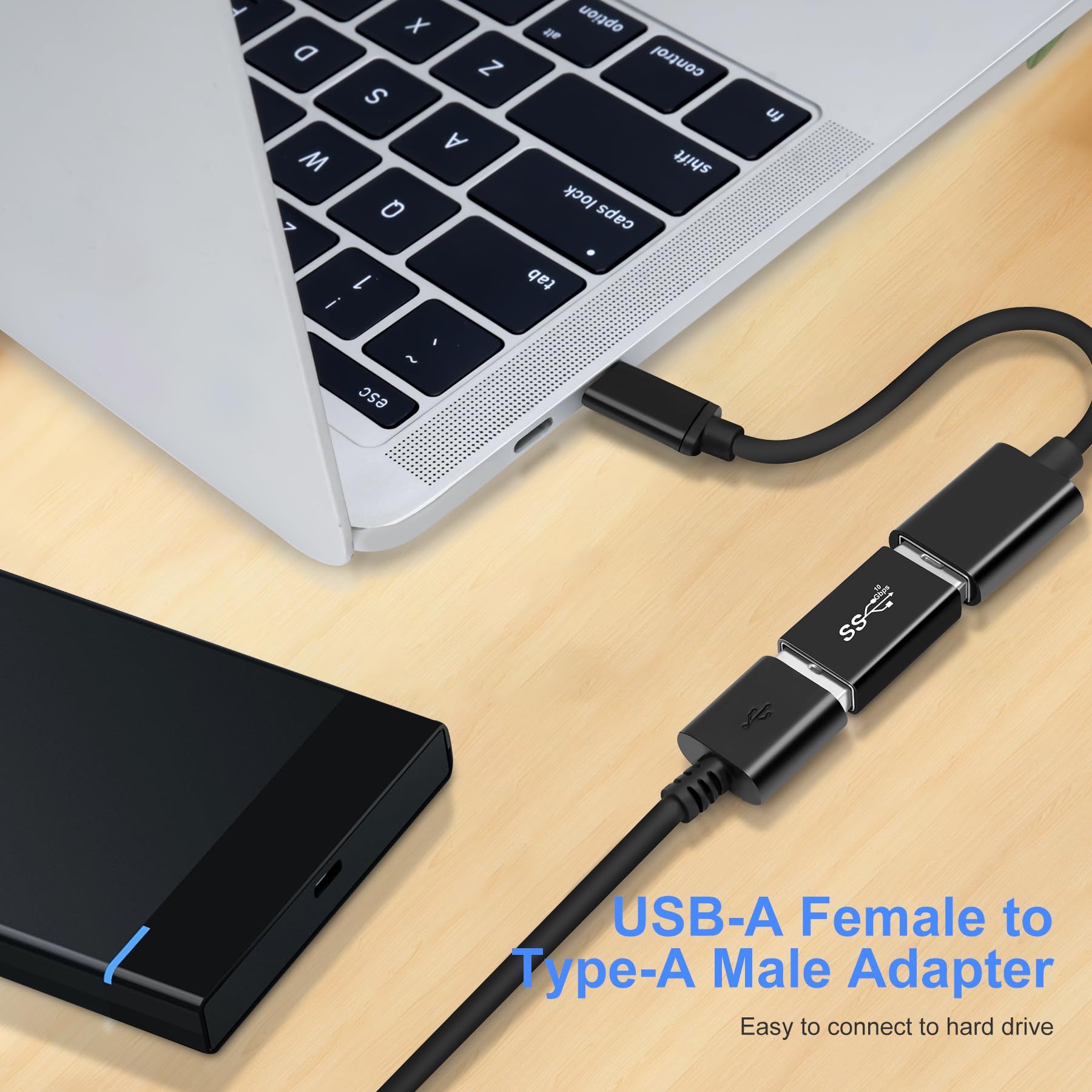 Adattatore USB 3.0 Maschio a Femmina 2 Pezzi, OTG USB A a A, Estensione Cavo Dati