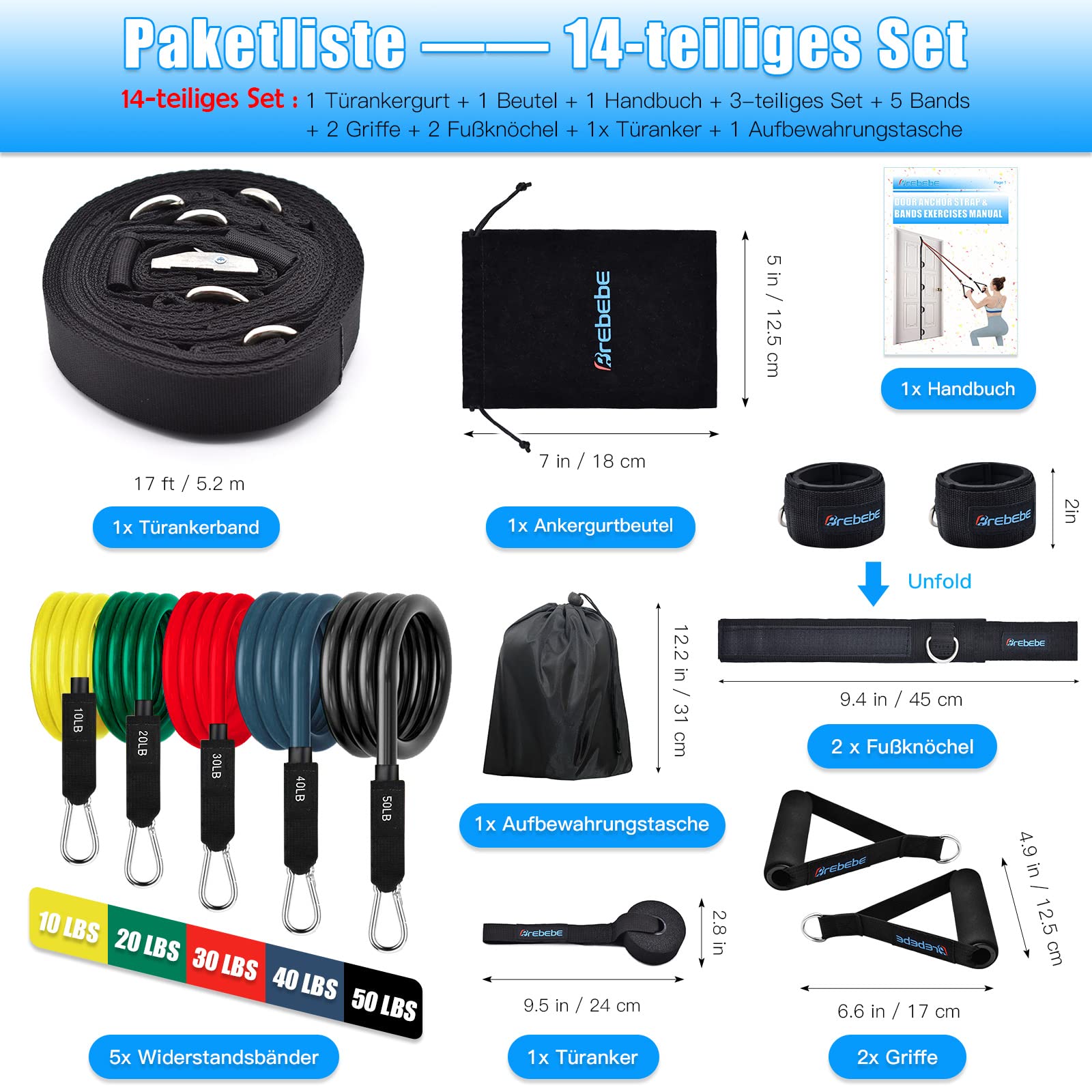Brebebe Cinghia di ancoraggio per porta per esercizi di resistenza, ancoraggio multi punto di ancoraggio per palestra per fitness domestico, attrezzatura portatile per allenamento di resistenza