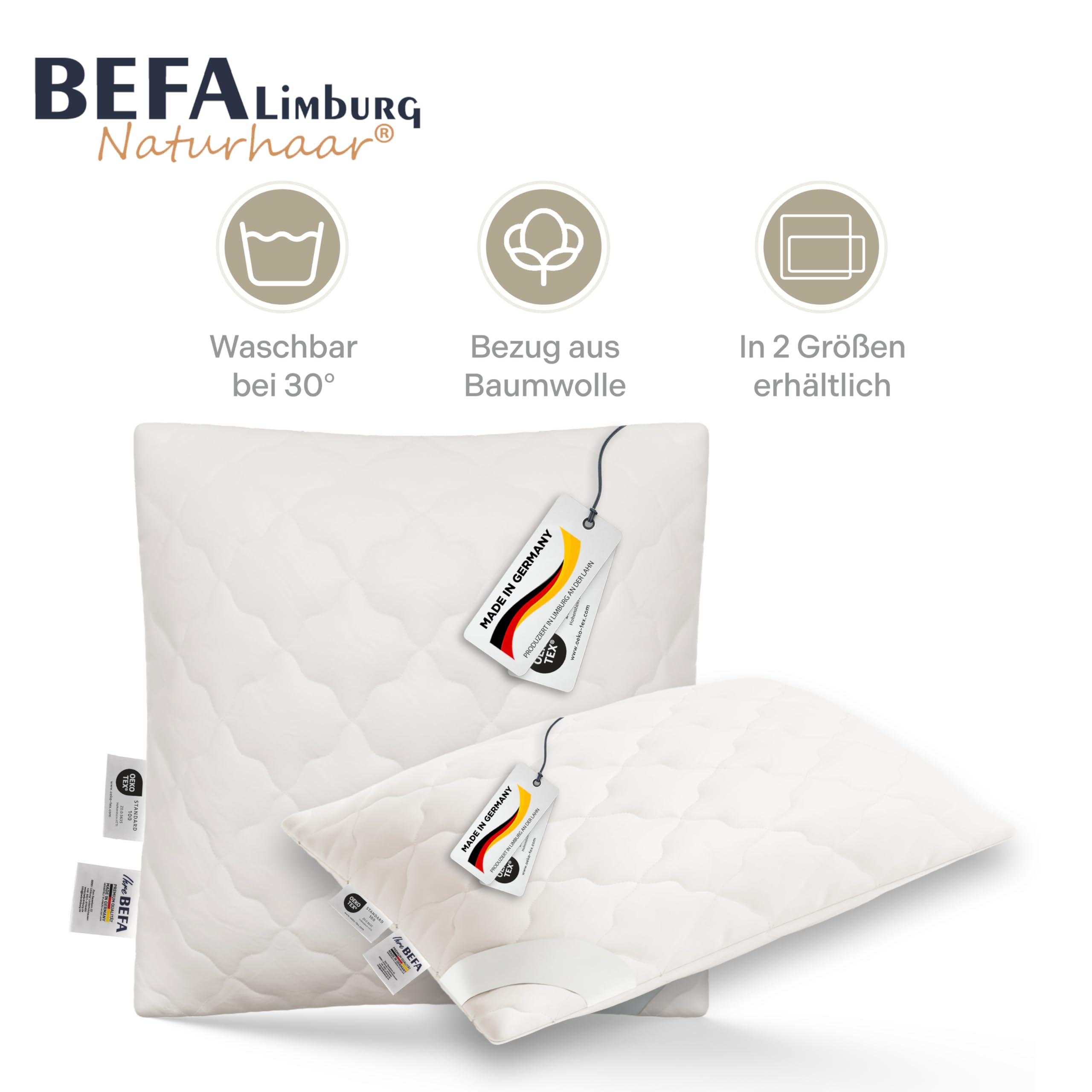 BEFA NATUR Cuscino in Pelo di Cammello 80x80 cm