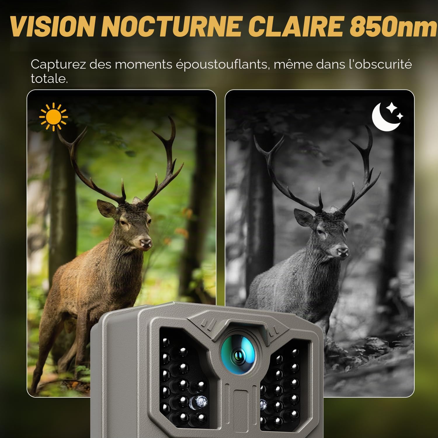 CEYOMUR Caméra de randonnée 20 MP 1080p avec Carte SD 32 Go et 4 Piles LED infrarouges Vision Nocturne Activée par Mouvement et étanchéité IP66 pour Le scoutisme de la Nature