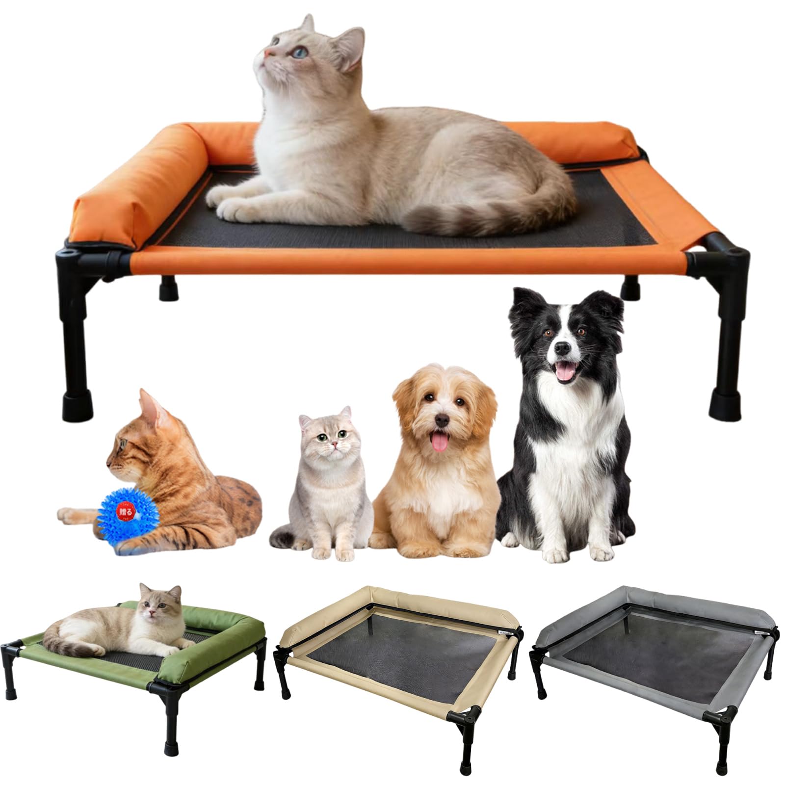 Amazon | 犬 コット メッシュ ドッグコット 高床式 猫用ベッド 通気性
