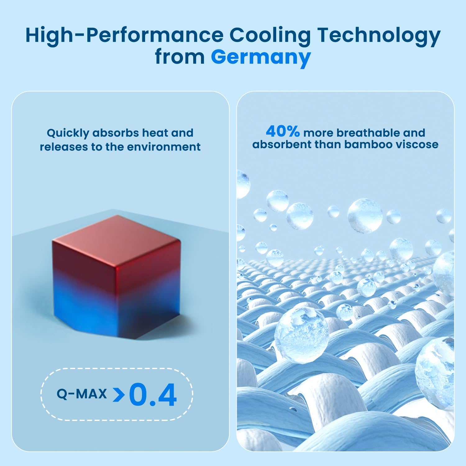 Cooling Comforter Queen Size,NASA-Grade Double-Sided Cool Tech,Q-Max>0.4, Cooling Blankets for Hot Sleepers,Silky Smooth & Lightweight Summer Comforter（Aqua Blue, 90"x90"