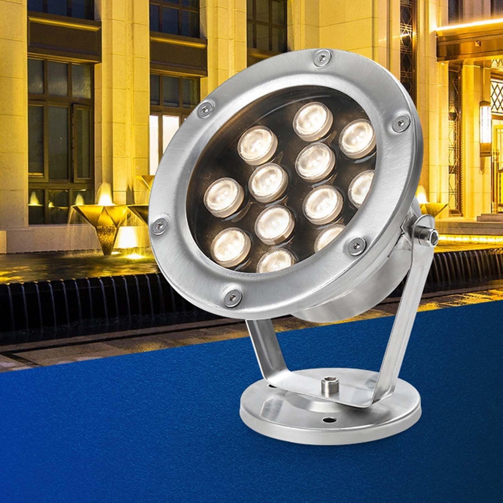 Luci Subacquee RGB per Laghetto, Faretto Rotante, Luci LED Sommergibili da 12V, Faretto da Esterno Impermeabile IP68, Lampada per Fontana da Giardino, Piscina E Cortile(RGB,36w)