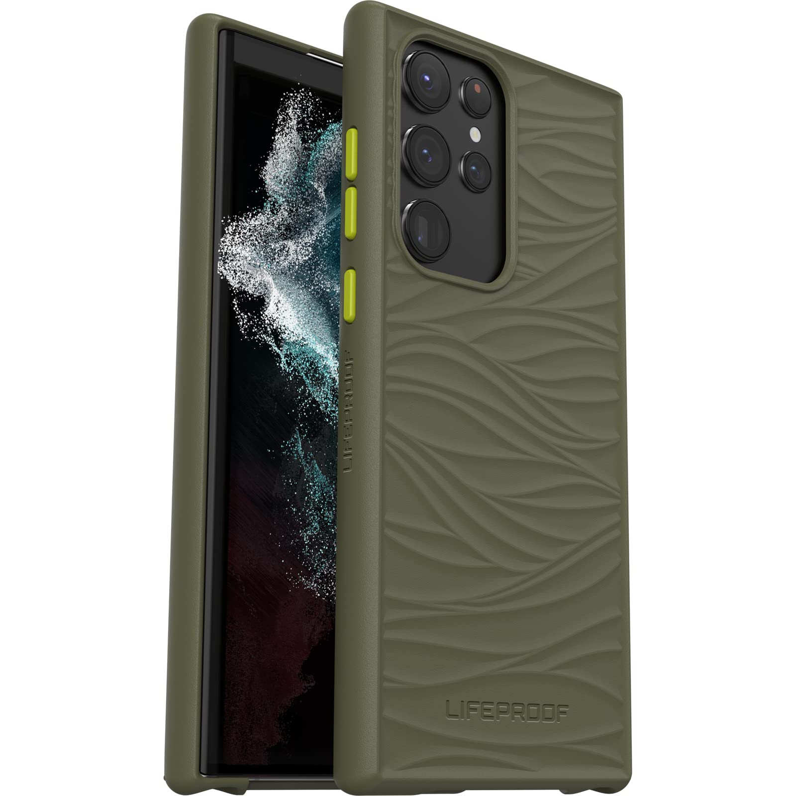 LifeProof Wake Case for Samsung Galaxy S22 Ultra, Shockproof, Drop proof to 2 Meters, Protective Thin Case, Sustainably made from Recycled Ocean Plastic, Green