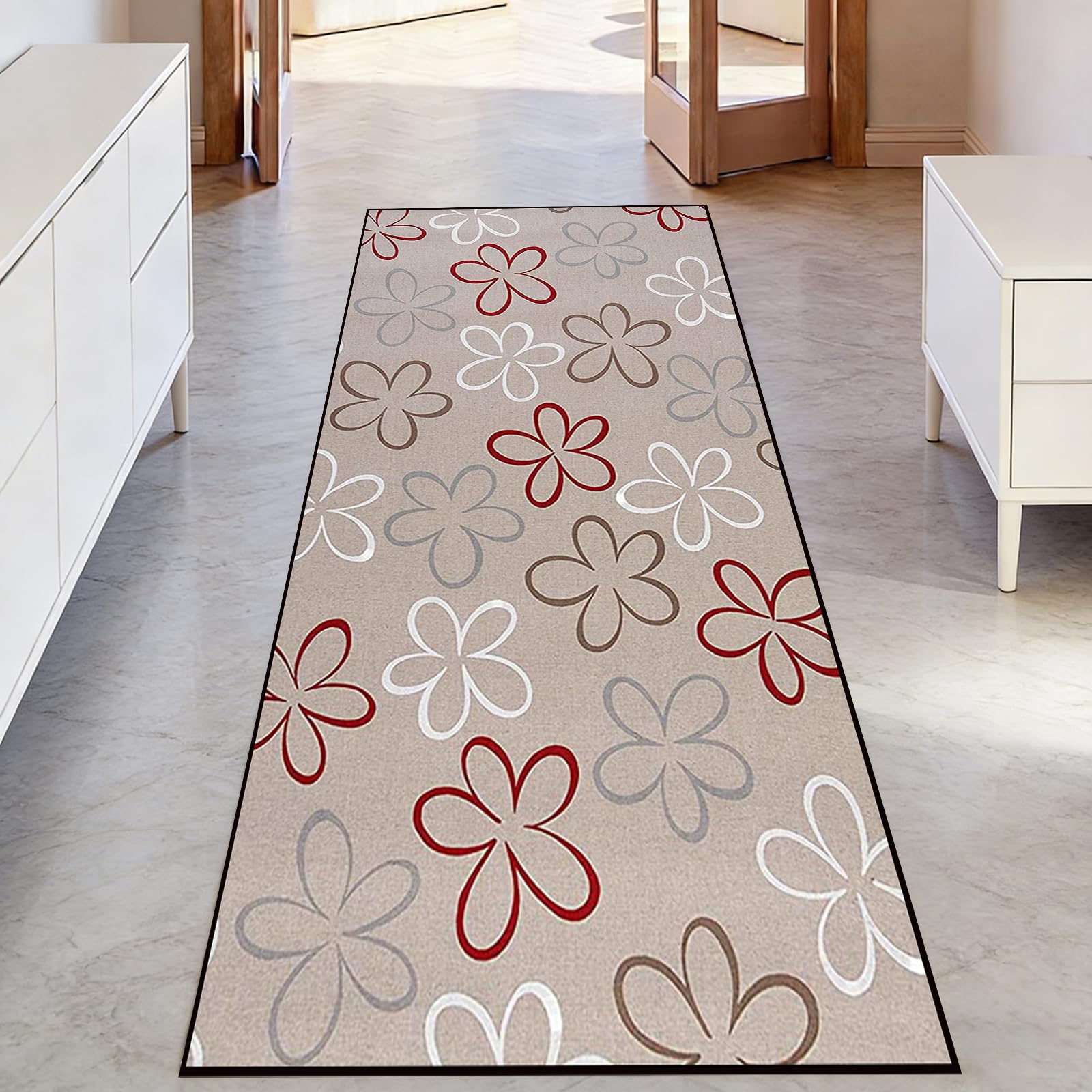 Tapis cuisine devant evier lavable 60 x 360 cm anti tache moderne
