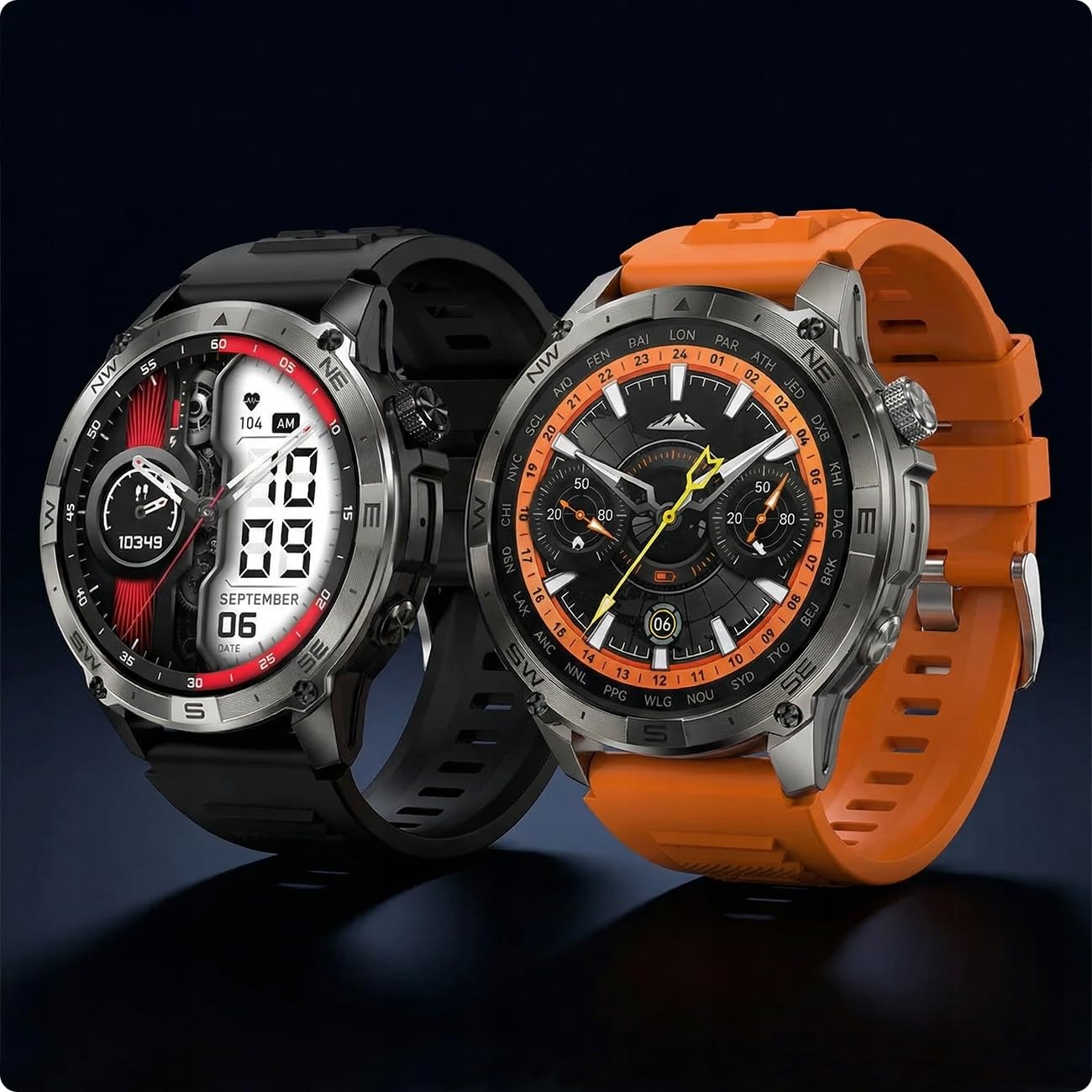 Smartwatch Męski GPS Rozmowy Wodoodporny Menu PL Sport Kompas 530mAh 3paski