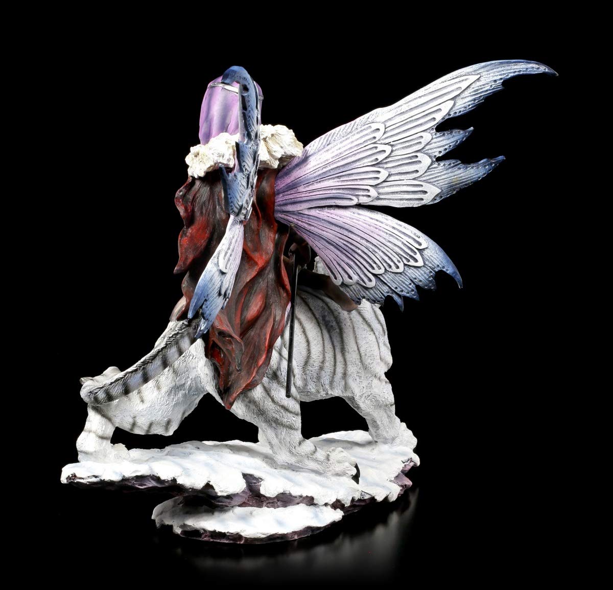 Figurine Elfe Volant Suspendu - Résine Et Cuir - Fantasy - Fait Main